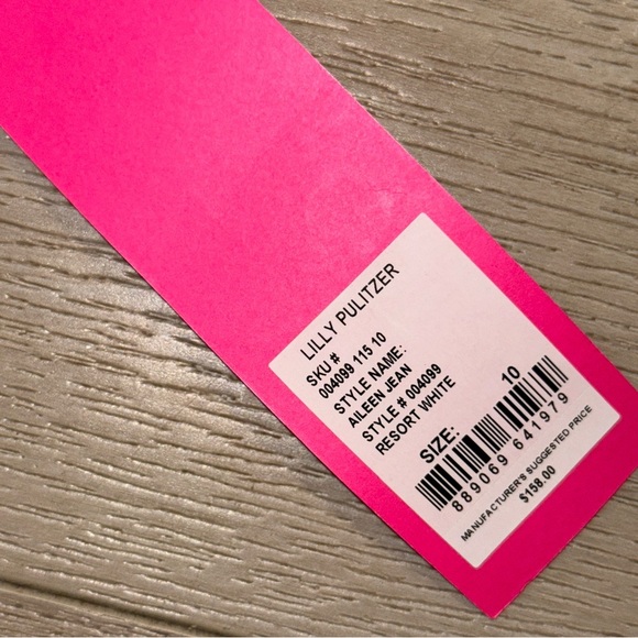 Lilly Pulitzer Aileen High Rise Jeans Pants Resort White size 10 New ($178) - Picture 6 of 11